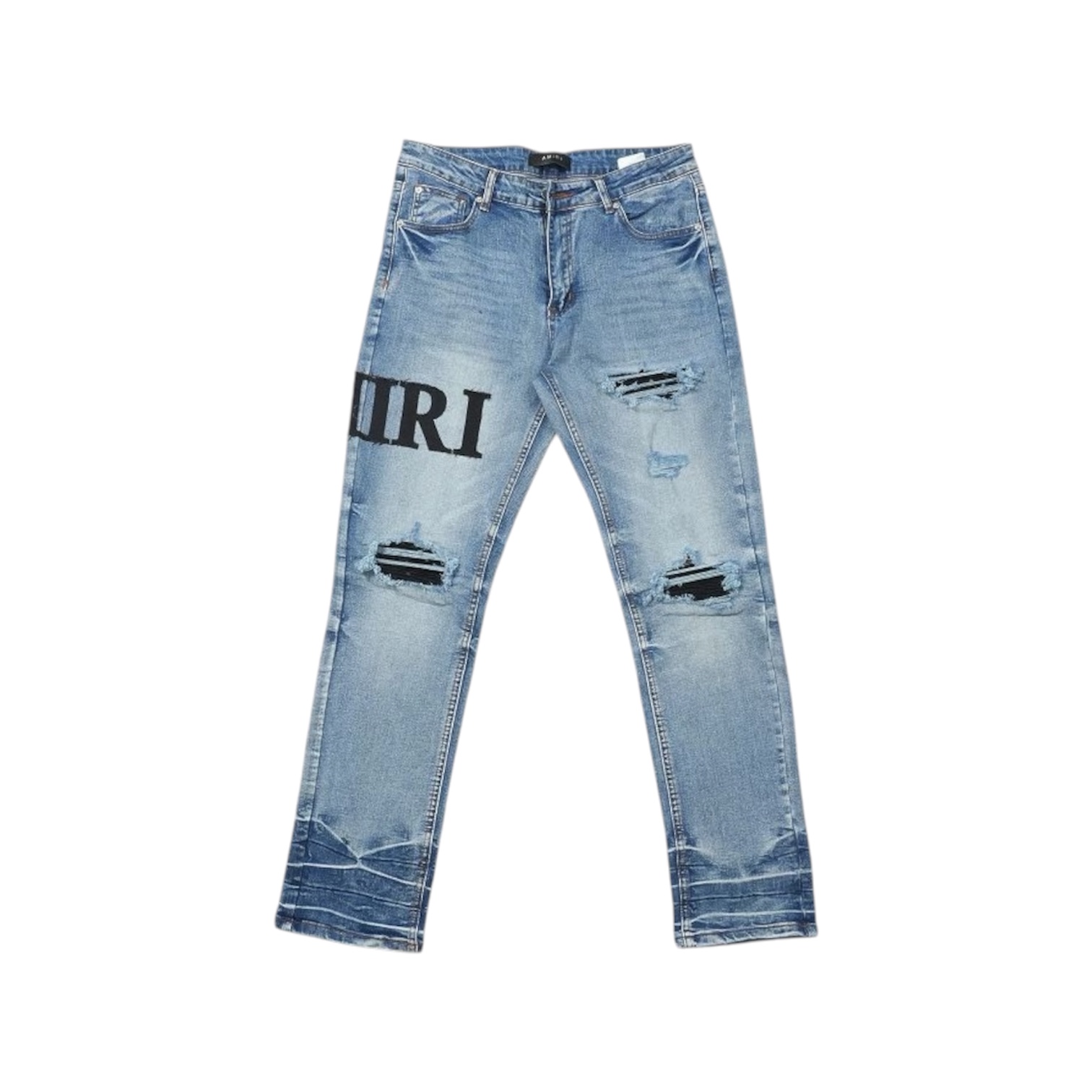 “Core Logo MX1” Jeans (Light Blue/Black) — Amiri