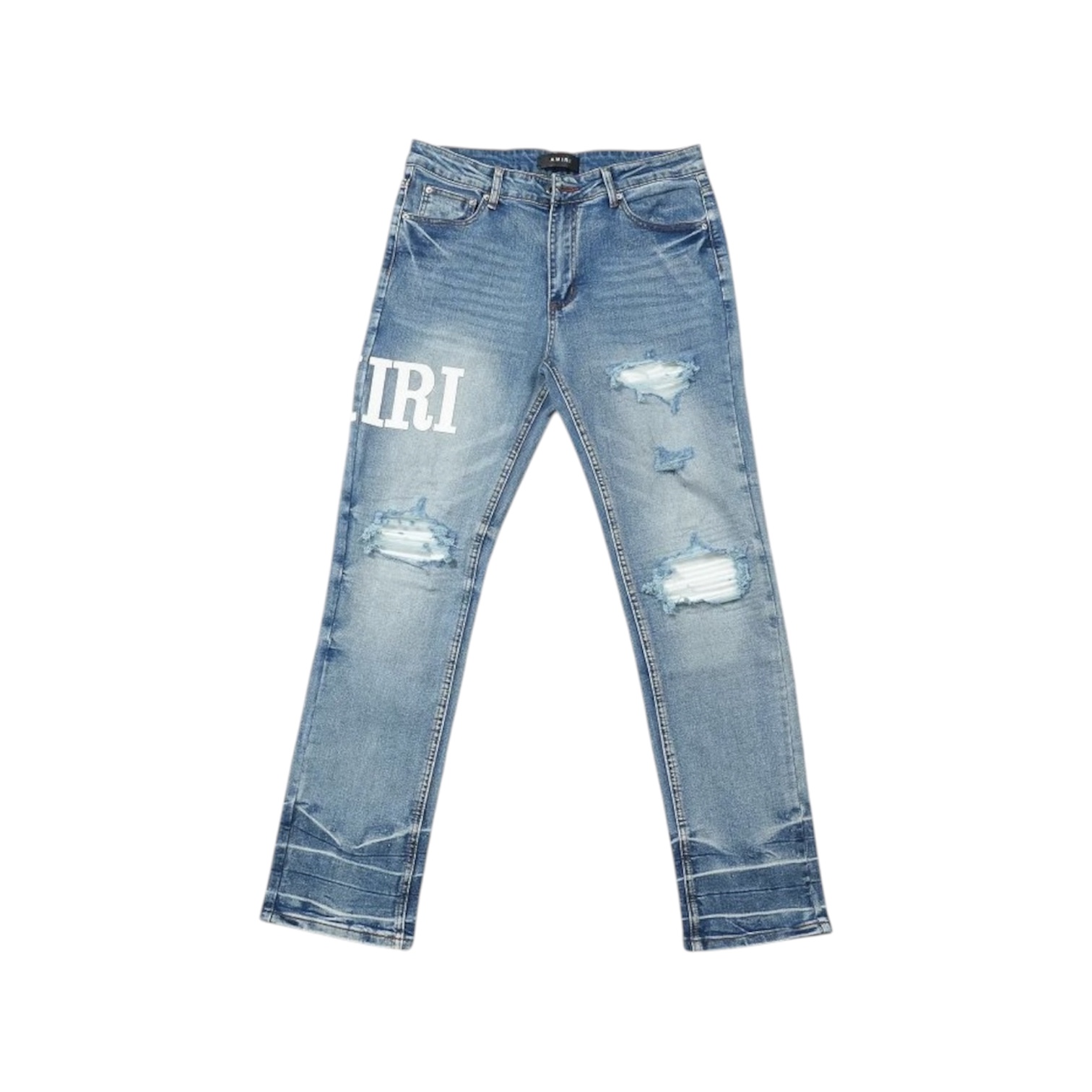 “Core Logo MX1” Jeans (Light Blue/White) — Amiri