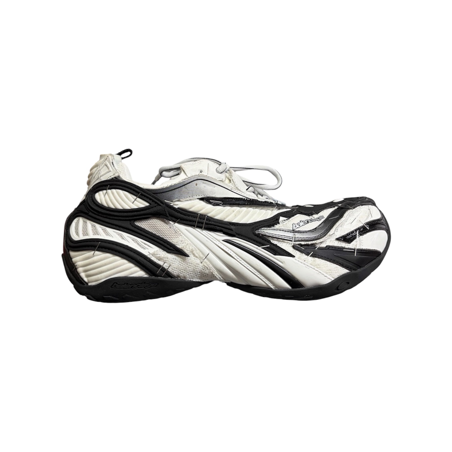“Soleless” Sneakers (White/Black) — Balenciaga