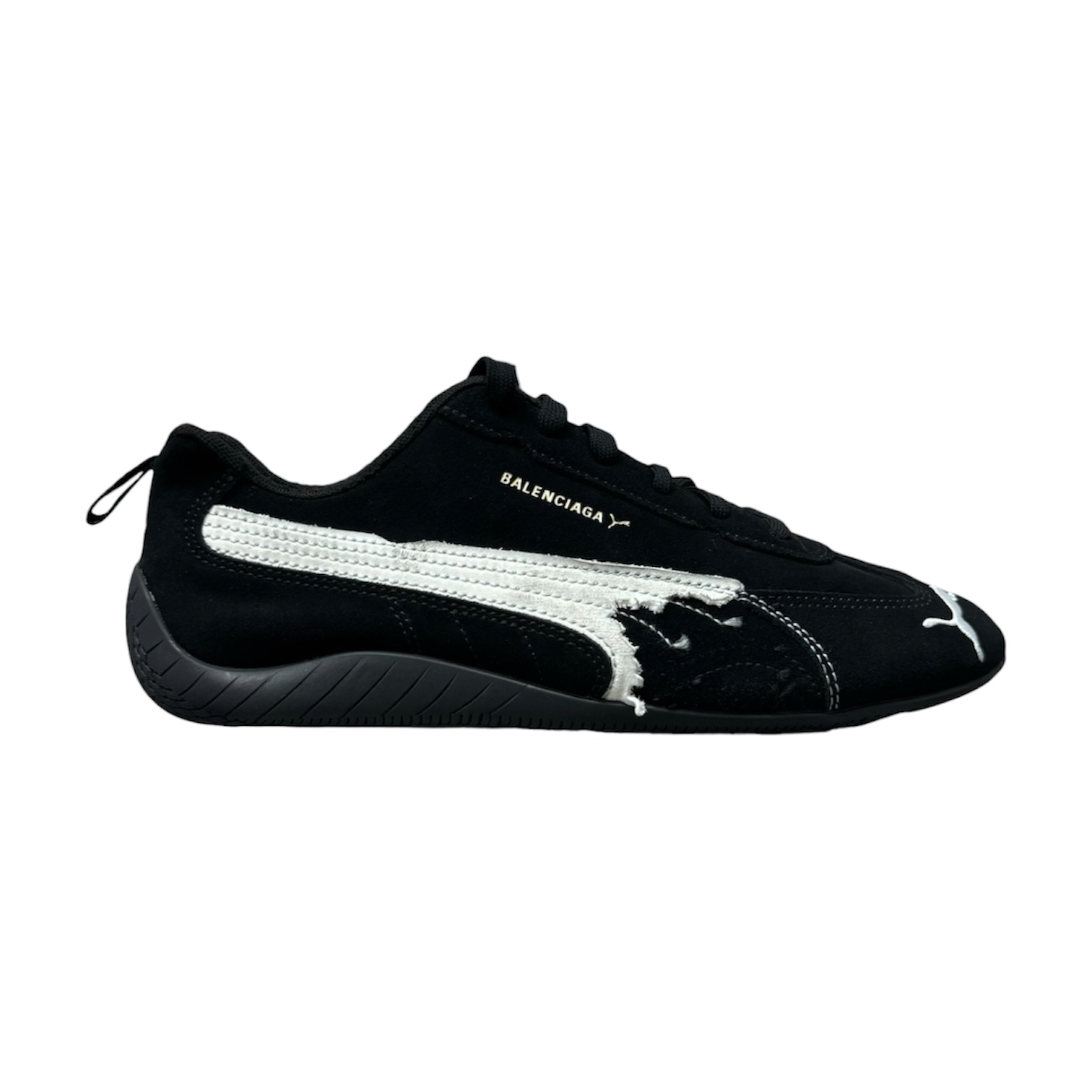 “PUMA Speedcat Suede” Sneakers (Black/White) — Balenciaga
