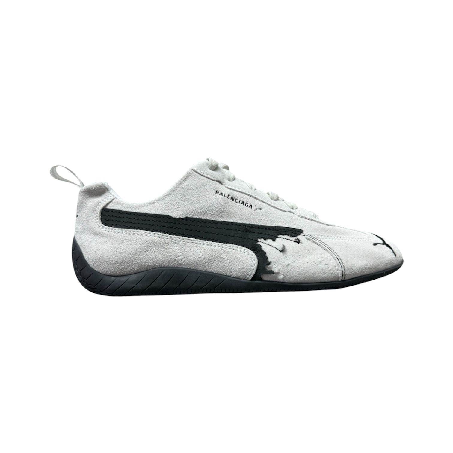 “PUMA Speedcat Suede” Sneakers (White/Black) — Balenciaga