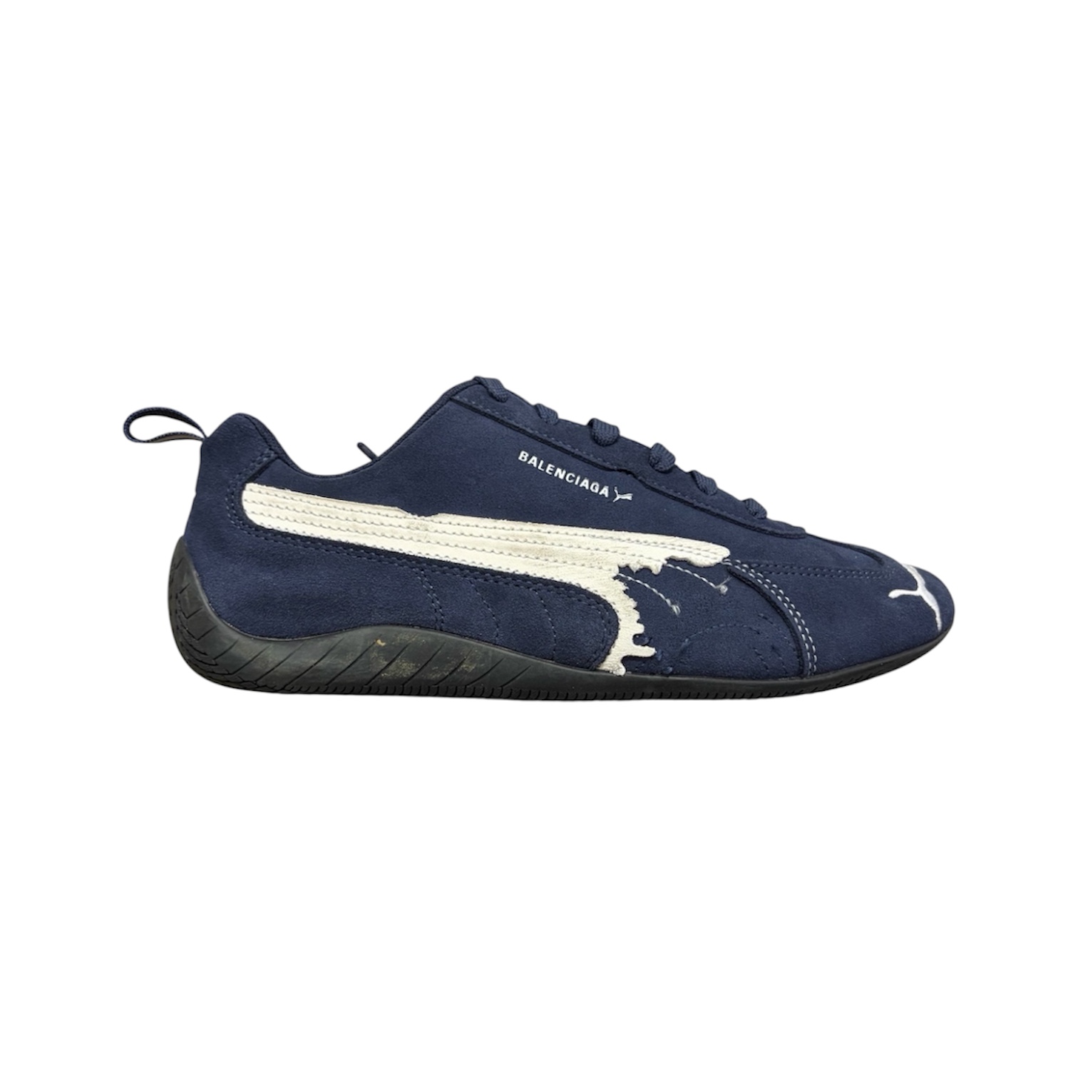 “PUMA Speedcat Suede” Sneakers (Dark Blue/White) — Balenciaga