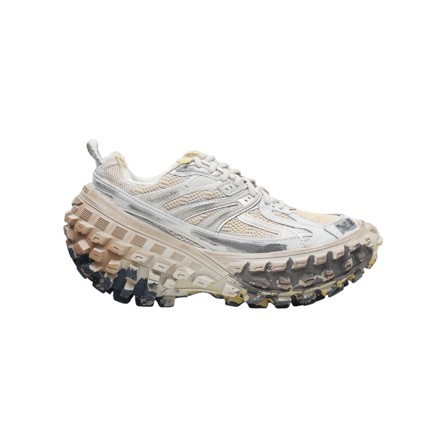 “Defender” Sneakers (White/Beige/Black) — Balenciaga