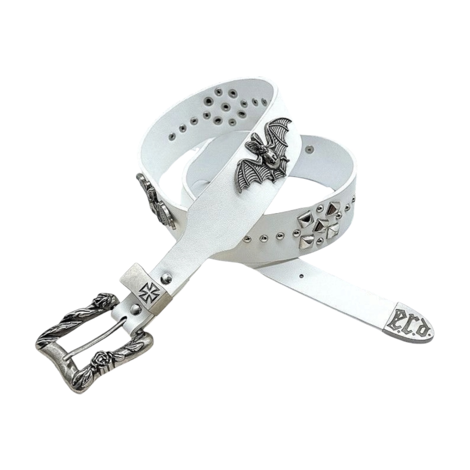 “Bat Studded” Belt (White) — Enfants Riches Déprimés