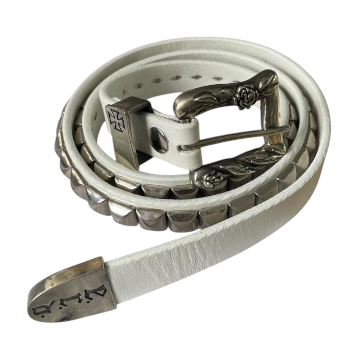 “Pyramid Studded” Belt (White) — Enfants Riches Déprimés
