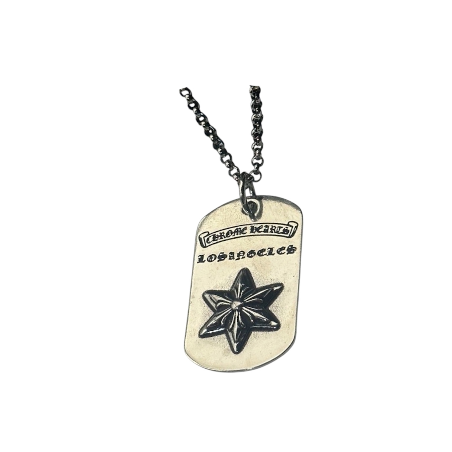 “Raised Star Dog Tag” Necklace — Chrome Hearts