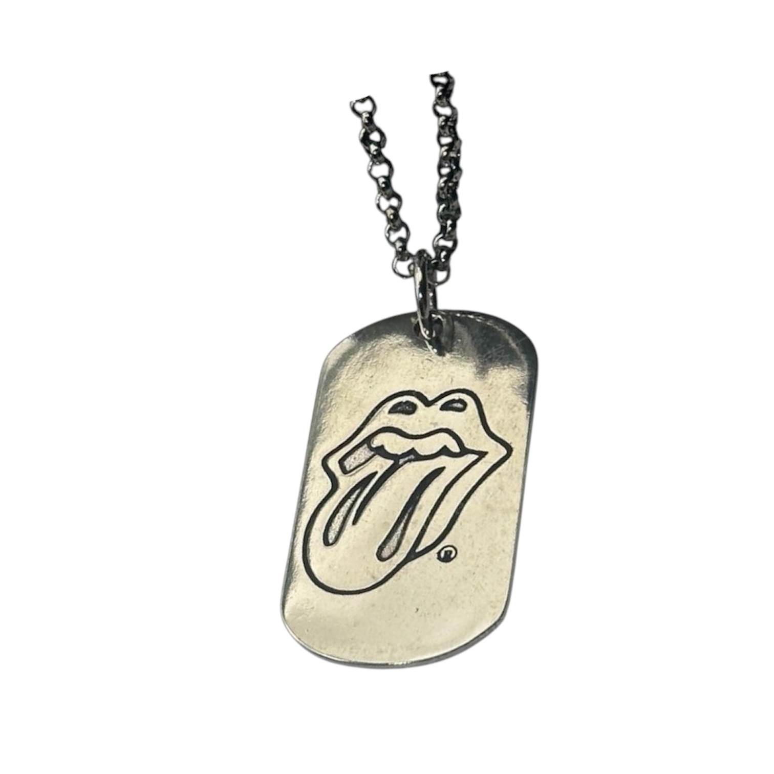 “Tongue Dog Tag” Necklace — Chrome Hearts