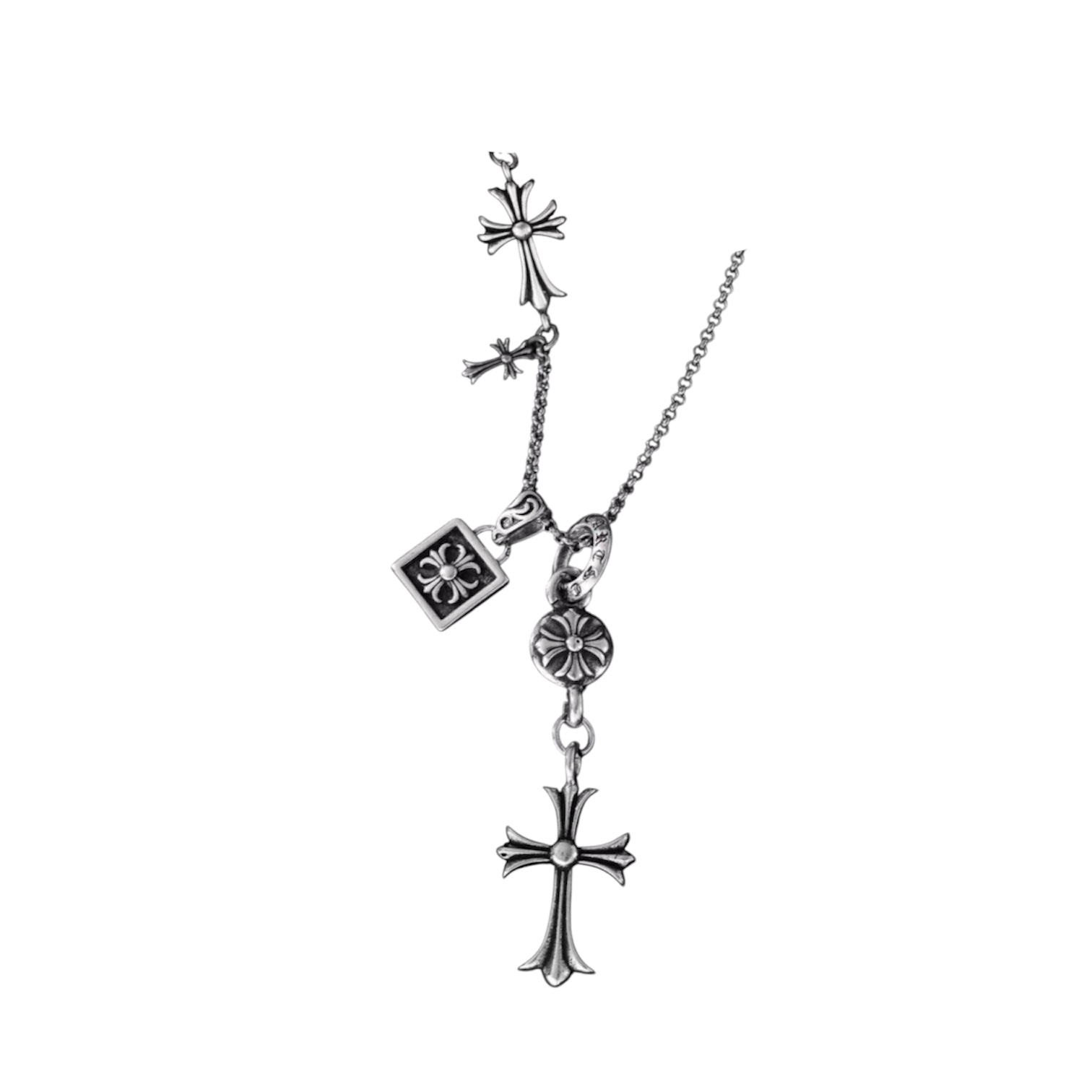 “Multi Charm Cross” Necklace — Chrome Hearts