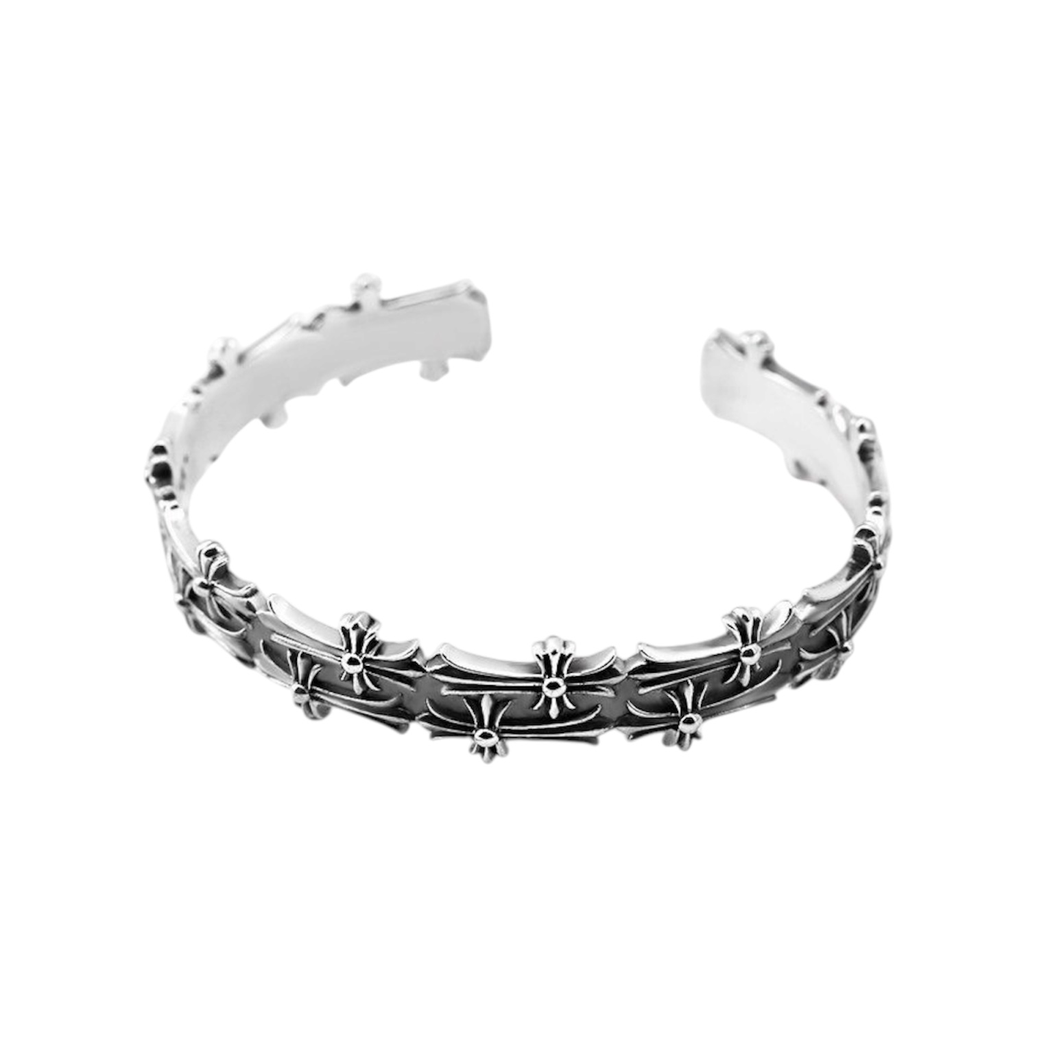 “Cross Link Open Bangle” Bracelet — Chrome Hearts
