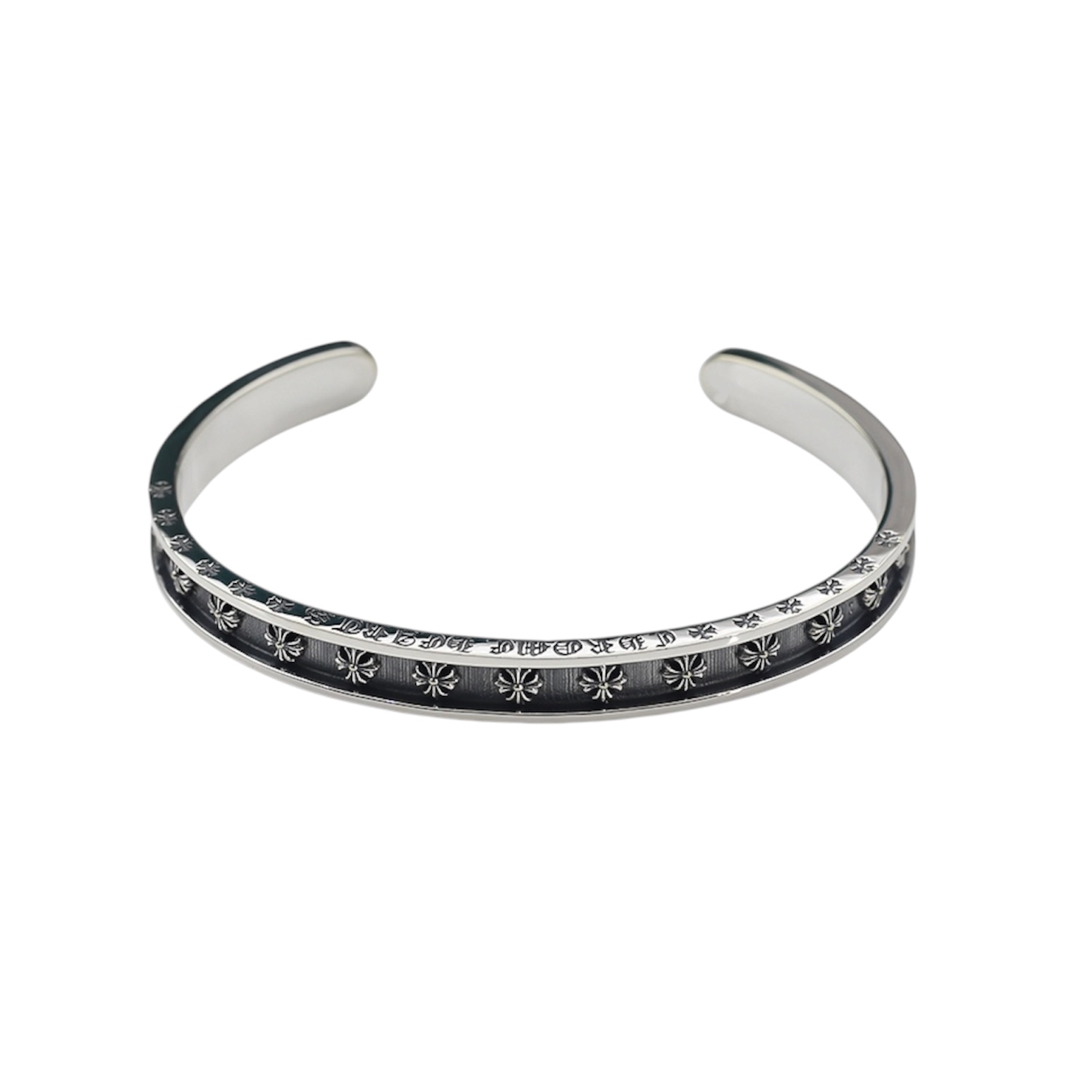 “Plus Channel Open Bangle” Bracelet — Chrome Hearts